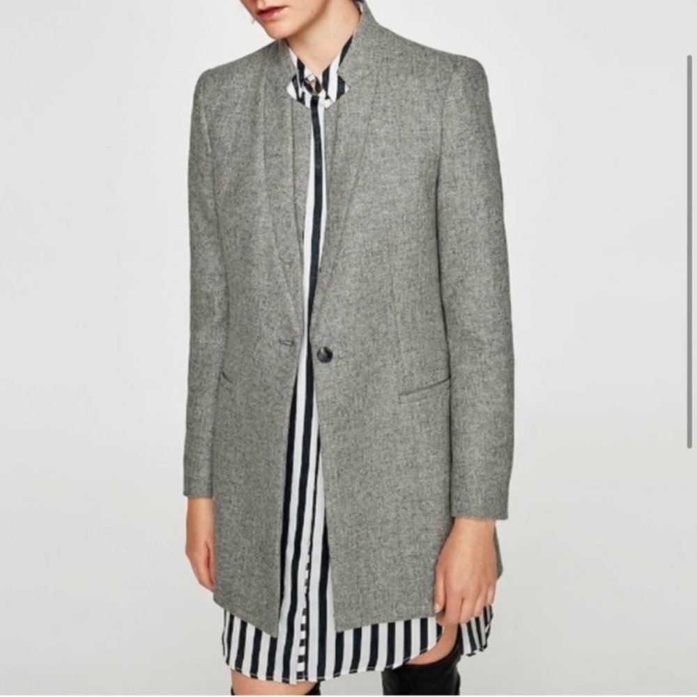 Zara Grey Wool Coat
